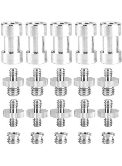 20 Pieces Camera Mount Screw Kit, Portable 1/4 Inch to 3/8 Inch,1/4 to 1/4 Threaded Ring Screw Converter Threaded Adapter Accessory for DSLR, Flash, Light Stand, Tripod/Monopod/Ballhead