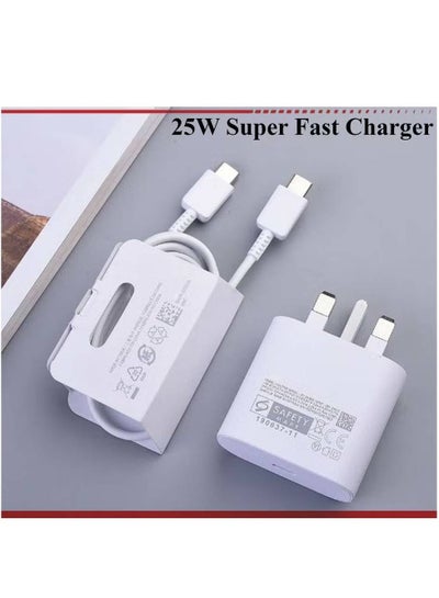 25W Super Fast Charger Adapter & USB-C Cable For Samsung Galaxy Phones