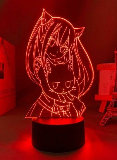 LED Night Light Fairy Tail Figure For Kid Bedroom Decors Acrylic Table 3D Lamp