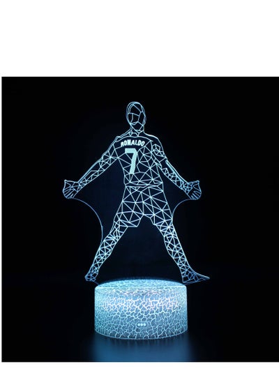 LED Night Light Football Player Nightlight 3D Lamp Bedroom Décor Touch and Remote Mode Ronaldo 7