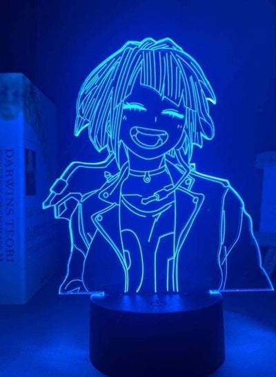 Multicolour 3D Night Light lED Illusion Lamp Anime My Hero Academia Lamp Kyouka Jirou LED Nightlight for Bedroom Decor Kids Toy Manga Gadget Birthday Gift Desk Table Lamp 7 Color/16 Color