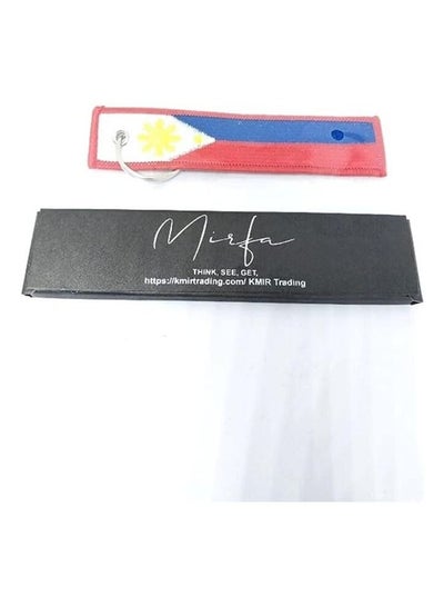 Philippines Flag Keychain Tag with Key Ring, EDC for Motorcycles, Scooters, Cars and Gifts Flag Key Chain, 100% Embroidered