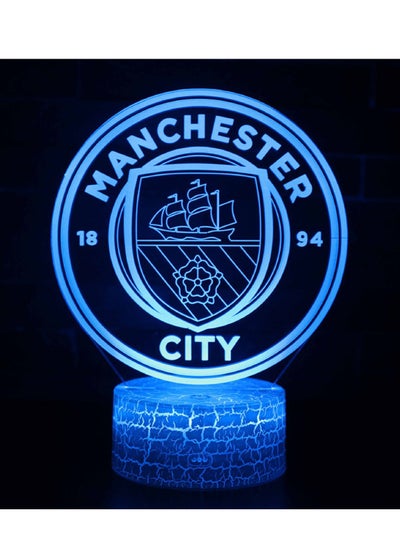 Five Major League Football Team 3D LED Multicolor Night Light Touch 7/16 Color Remote Control Illusion Light Visual Table Lamp Gift Light Team Manchester City