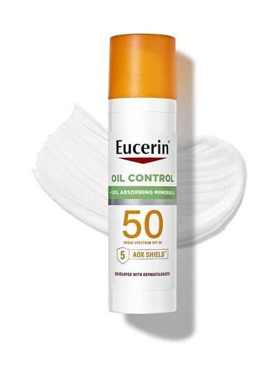 Eucerin Sun Oil Control Face Sunscreen Lotion SPF 50 With Oil-Absorbing Minerals 2.5 Ounce Bottle