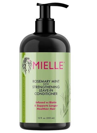 Miele Organics Leave-in Conditioner Strengthening Mint Rosemary Mint Supports Hair Strength Smoothing Conditioner for Dry and Frizzy Hair Lightweight Hair Treatment