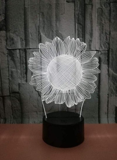 colorful gradient color 3d small table lamp sunflower LED Multicolor Night Light creative gift touch remote control atmosphere light