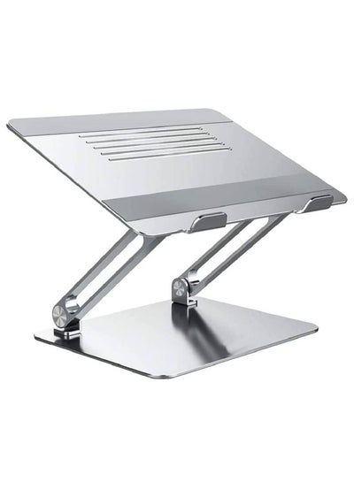Adjustable Laptop Riser, Ergonomic Aluminum Computer Holder with Cooling Function, Laptop Stand Metal Clamp Compatible with MacBook Pro/Air, Dell Lenovo All Laptops 11-17.3" Silver.