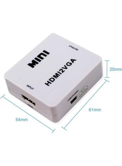 Mini HDMI to VGA Converter 1080P Audio Video Signal Output HDMI2VGA Converter for PS3 XBOX360 Blu-ray DVD Set-top Boxes PC Laptop to HDTV Projector