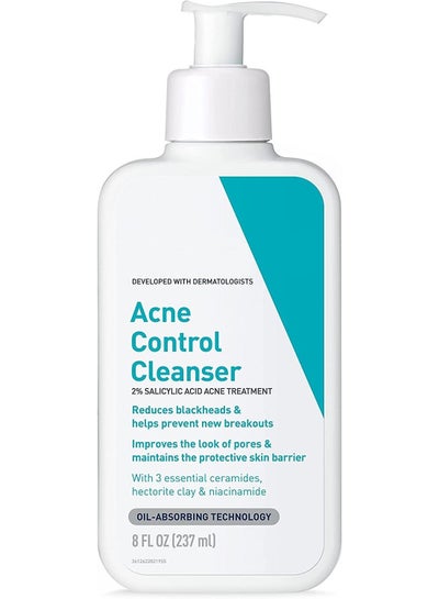 Face Wash Acne Treatment Salicylic Acid Cleanser with Purifying Clay for Oily Skin Blackhead Remover and Clogged Pore Control 8 Ounce multi 8 Fl Oz