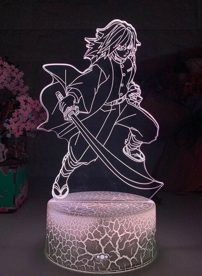 Giyu Tomioka Light Demon Slayer Kimetsu no Yaiba Usb 3D Night Lamp Bedroom Decor