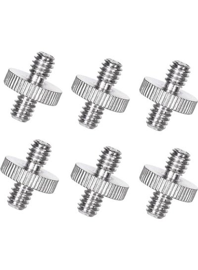 6 Pieces 1/4" Male to 1/4" Male Threaded Screw Adapter Tripod Screw Adapter Double Head Stud Converter Compatible with Camera Cage Mono pod Ball head Light Stand