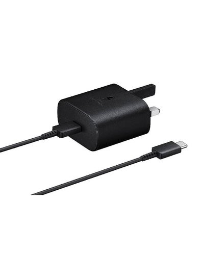 25W Fast Charging USB-C Mobile Phone Mains Plug/Wall Charger Compatible with Smartphones and Other USB Type C Devices Black