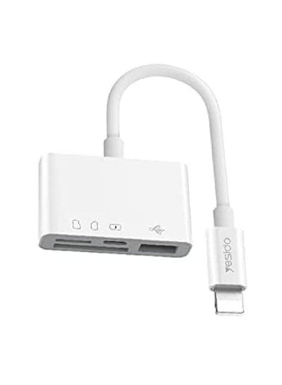 Yesido  Dual Lightning To TF SD USB OTG Adapter (White)