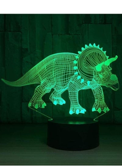 Dinosaur 3D LED Lamp Multicolor Night Lights Novelty Illusion Night Lamp LED With Cord Birthday Christmas Party Gift
