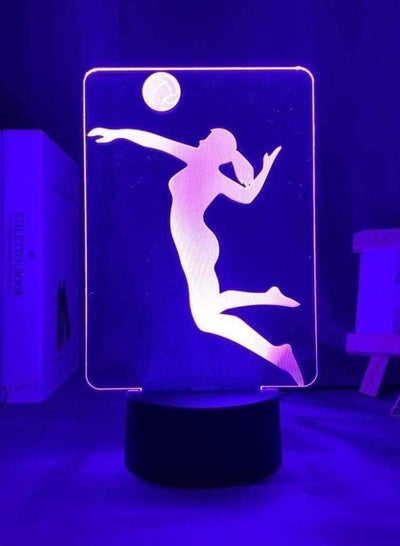 3D Night Light Japanese Anime Illusion LED Decor Lamps Women Volleyball for Office Decor Adult Sport Night Light Event Prize Touch Sensor Remote Desk Lamp Gift 16 Colors