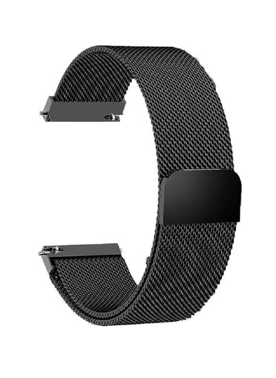 Adjustable Stainless Steel Mesh Replacement Watch Straps for Women Watches 22mm Black