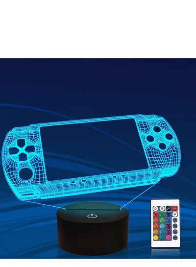 Gamepad 3D Illusion Lamp Handheld Game Console Night Light with Remote Control 16 Color Change Lamps Kids Gamer Room Decor Plug in Cool Festival Birthday Gifts for Boys Men Child