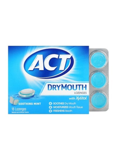 Dry Mouth Lozenges With Xylitol Soothing Mint 18 Lozenges
