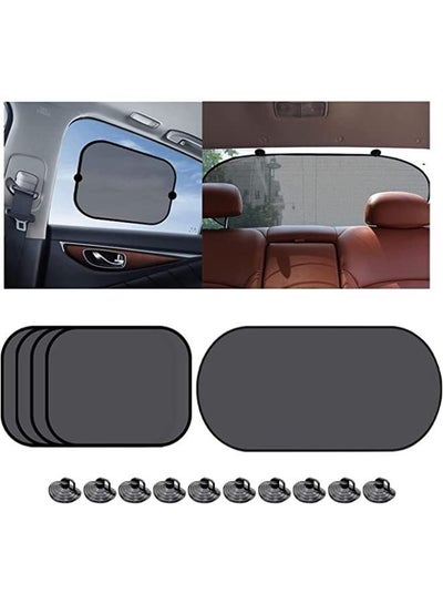 5 Pieces Set Auto Sun Shades for Side and Rear Window, Sun Glare and UV Rays Protection for Children Sun Shade with Suction Cup Universal for Most Cars
