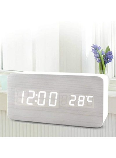Multifunction Wooden LED Alarm Clock  with Date Time Display