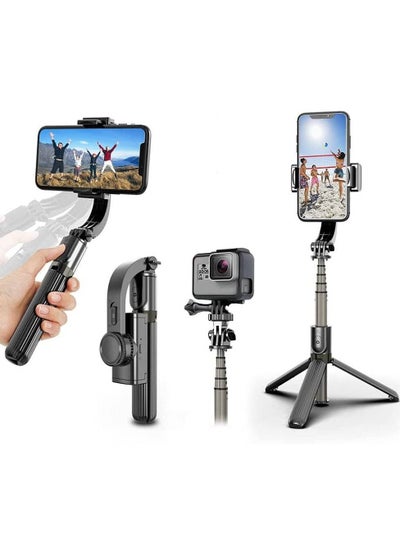 L08 Selfie Stick Gimbal Stabilizer 360° Rotation Tripod with Wireless Remote, Portable Phone Holder, Auto Balance 1-Axis Gimbal for Smartphones Tiktok Vlog Youtuber Live Video Record