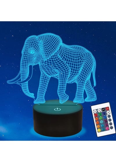 Elephant Gifts  3D Multicolor Night Light for Children with Remote Control  Timer  16 Colors Changeable Christmas Birthday Gifts Suitable for Boys Girls Elephant Theme Lover