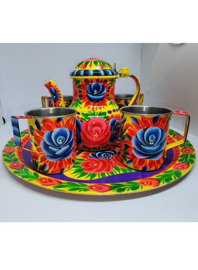 Hand Made Hand Painted Truck Art  Tea Cup Set Made in Pakistan Traditional Truck Art Painting Work Handi Craft
