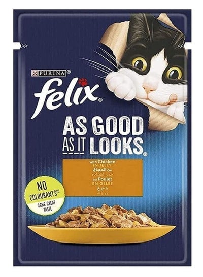 Purina Felix As Good As It Luxe As Good As It Luxe Chicken Jelly Cat Food Pouch Wet Food 85g