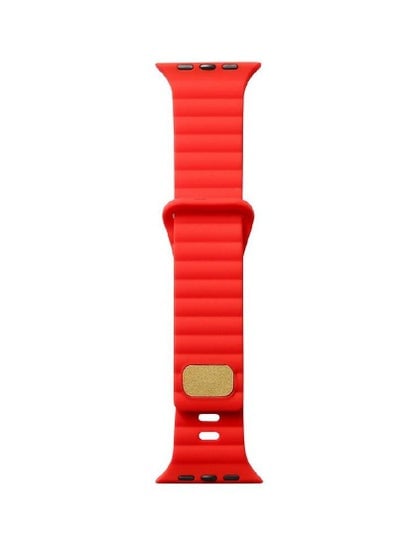 Soft Horizontal Silicone Strap Compatible with Apple watch Series Ultra 2 | 9 | 8 Ultra | 8 | 7 | 6 | 5 | 4 | 3 | SE, breathable design strap For 49mm 44mm 45mm 42mm Red