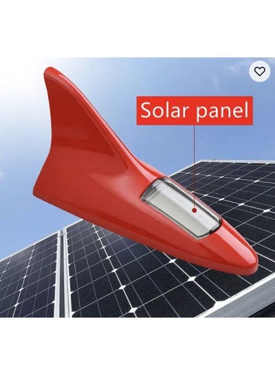 Car Decorative Light Solar Shark Fin Antenna Modified Roof and Taillight Anti-Collision LED Flashing