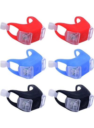 6 Pieces Bicycle Scooter Handlebar Light for Helmet Double LED2 in Case Powered by Batteries