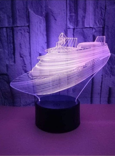 Yacht 3D Night Light For Kids, Ship 3D Optical Illusion Lamp, Warship Model Gift, Toys For Boys, 7 Year Old Boy Gifts, Boy Gift Age 7 6 5 4 3, Gifts For Boys 6 Years Old