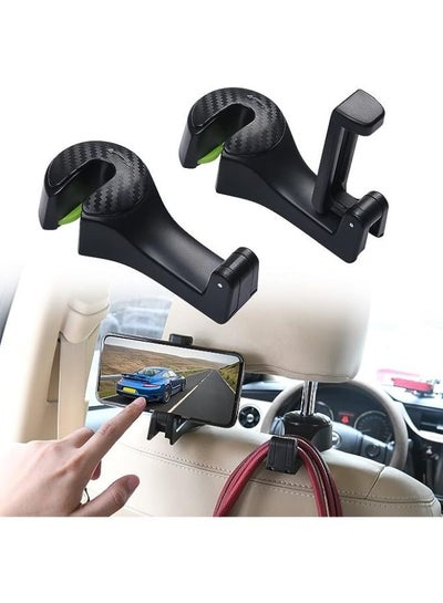 2 Pieces Universal Car Seat Hidden Hooks 360° Rotation Heavy Duty Storage Hooks for Bag and Others