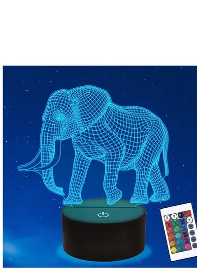 Elephant Gifts 3D Night Light for Children with Remote Control, Timer, 16 Colors Changeable New Year Birthday Gifts Suitable for Boys Girls Elephant Theme Lover