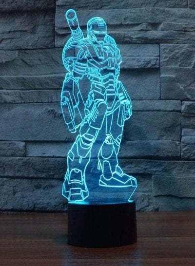 3D Illusion Lamp LED Night Light Super Hero Iron Man Fully Equipped Action Figure 16 Colors Remote Changing Lamp Decoration Optical Children's Sleep Lamp