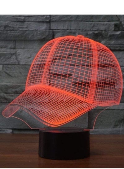 New 3D Illusion Lamp Christmas Gift Multicolor Night Light Bedside Table Lamp  16Color Dimmable with Remote Smart Touch Christmas and Bi   Color  Baseball Cap