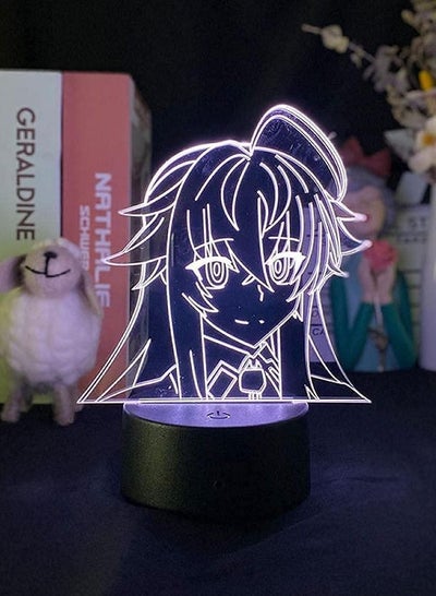3D Multicolor Night Light Sleeping Light for Kids Table Desk Lamp with Remote Control 16 Colors Boys and Girls Festival Gift Anime Rias Gremory High School DxD Lighting