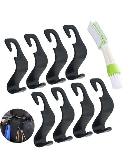 8 Pack Car Vehicle Seat Headrest Hook Hanger Organizer and 1 Piece Car Air Conditioner Brush