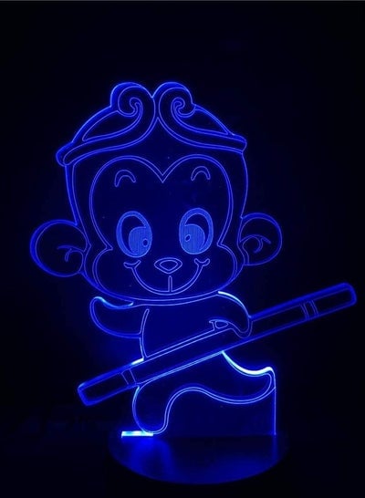 3D Illusion Lamp Led Night Light Monkey King Sun Wukong 7 Colors Fading Mood USB Touch Table Lamp New Year Gift Best Birthday Holiday Gifts for Children