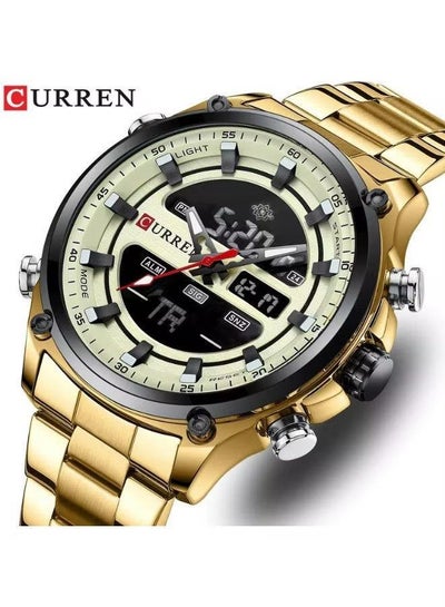 Curren 8404 Casual Watch for Men with Luxury Dial Stainless Steel - Gold