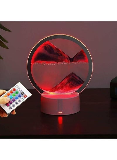 3D Natural Landscape Glass  Sand Frame Table Lamp for Home Desktop Art with Remote Control