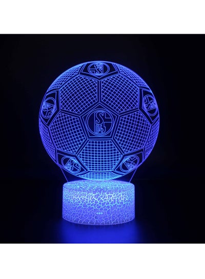 Five Major League Football Team 3D LED Multicolor Night Light Touch 7/16 Color Remote Control Illusion Light Visual Table Lamp Gift Light Team Schalke 04