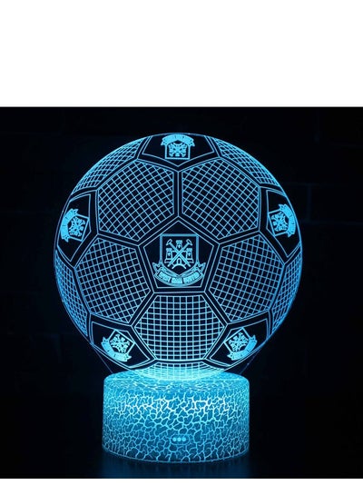 Five Major League Football Team 3D LED Multicolor Night Light Touch 7/16 Color Remote Control Illusion Light Visual Table Lamp Gift Light Team West Ham