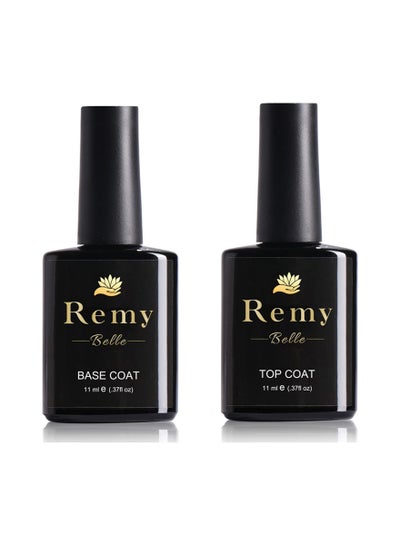 Base and Top Coat Set for Gel Nail Polish Long Lasting Shiny 2 x 11ml (Requires Curing Under LED UV Lamp)