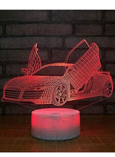 Multicolor Creative car 3D Night Light LED Home Decoration Light 7/16 Color Conversion USB Touch Remote Control Gift Souvenir for Children s Holiday Birthday Friends
