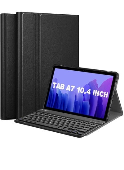 Keyboard Case For Samsung Galaxy Tab A7 10.4 Inch 2022/2020 Model (SM-T500/T503/T505/T507/T509), Slim Lightweight Stand Cover w/Magnetically Detachable Wireless Bluetooth Keyboard Black