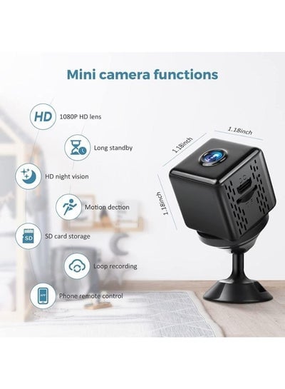 Wireless Mini WiFi Security Camera, Small Camera HD 1080P with App, Nanny Cam with Live Video and Video Recorder, Mini Camera with Motion Detection Night Vision for Home and Office Surveillance.
