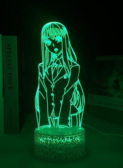 3D Multicolor Night Light LED Table Illusion Lamp Lava Base Saki Yoshida in Acrylic Indoor Decorative Bedroom Birthday Gift