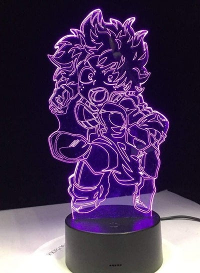 3D Night Light Dragon Ball Child Super Saiyan God Goku Action Force Bomb Figure 3D Illusion Table Lamp 7 Color Night Light Boy Toy Gift