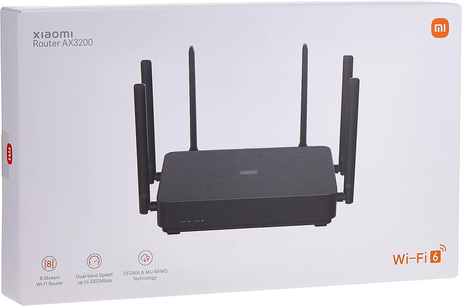 Xiaomi AX3200 High-Speed Performance Wi-Fi 6 802.11ax Wireless Frequency Dual-band Wi-Fi Offers Both 2.4GHz and 5GHz Swift Wireless Speed Up to 2976Mbps Reliable Connection For Up to 254